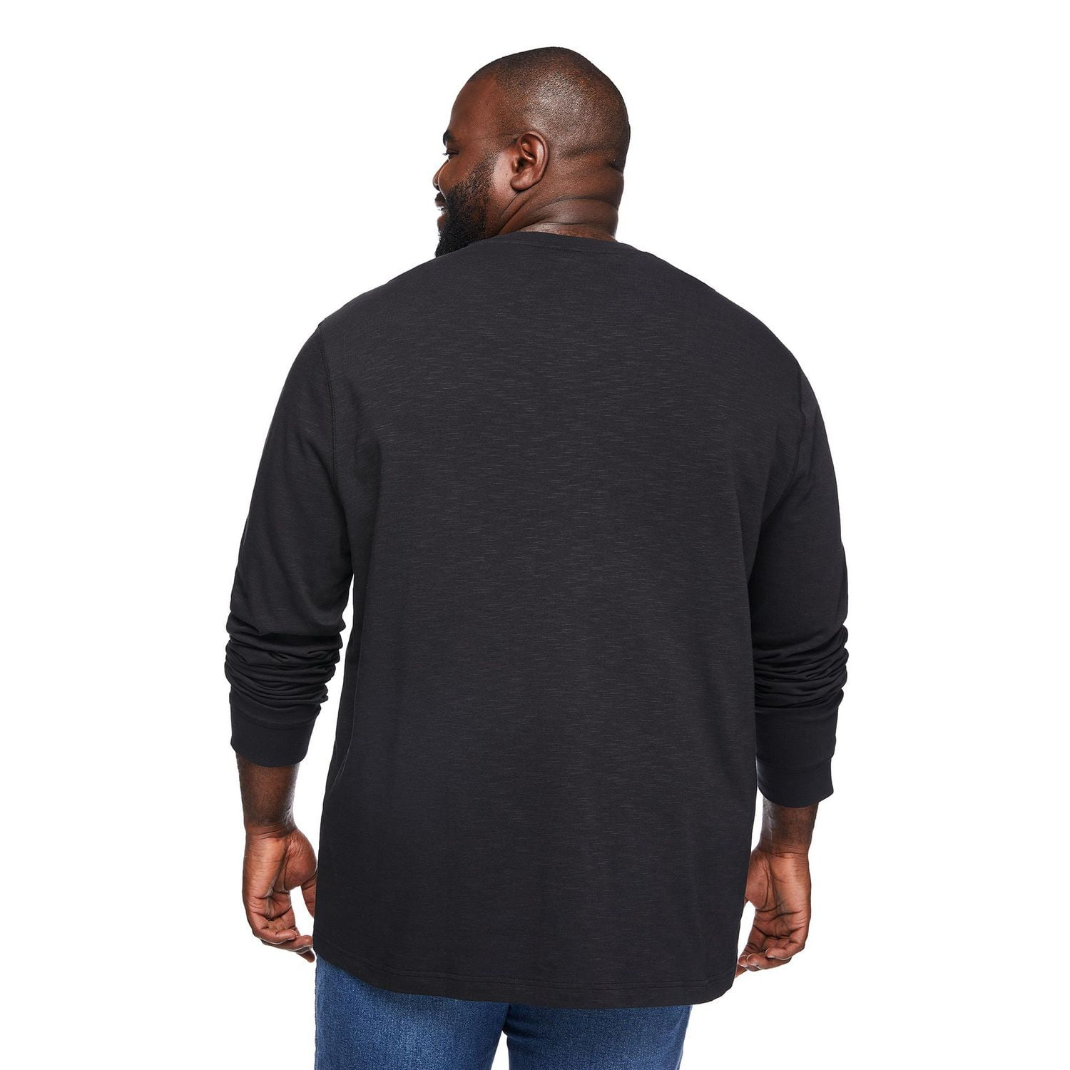 George Big Men's Long Sleeve Henley Tee