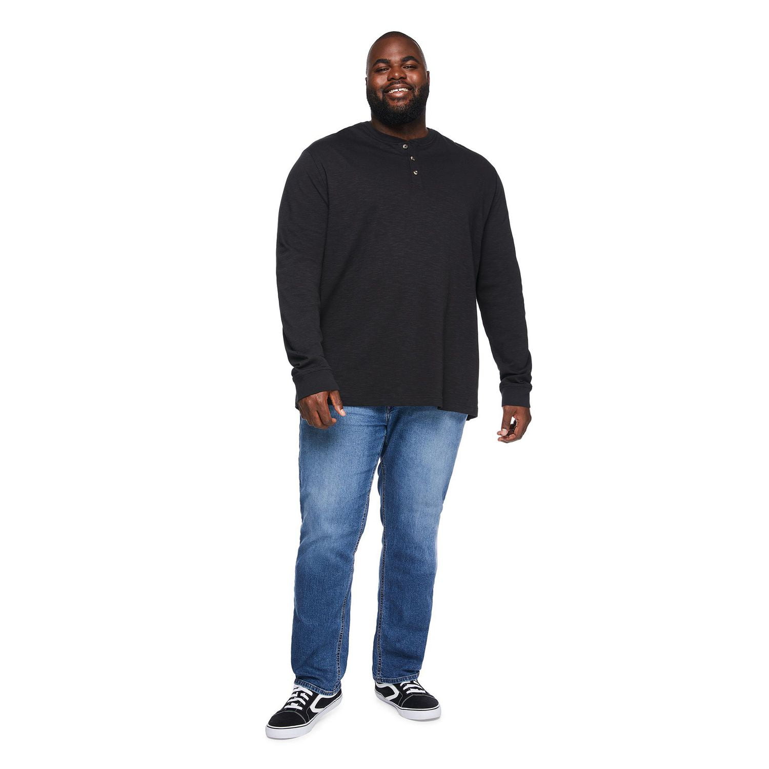 T-shirt henley à manches longues George Plus pour hommes
