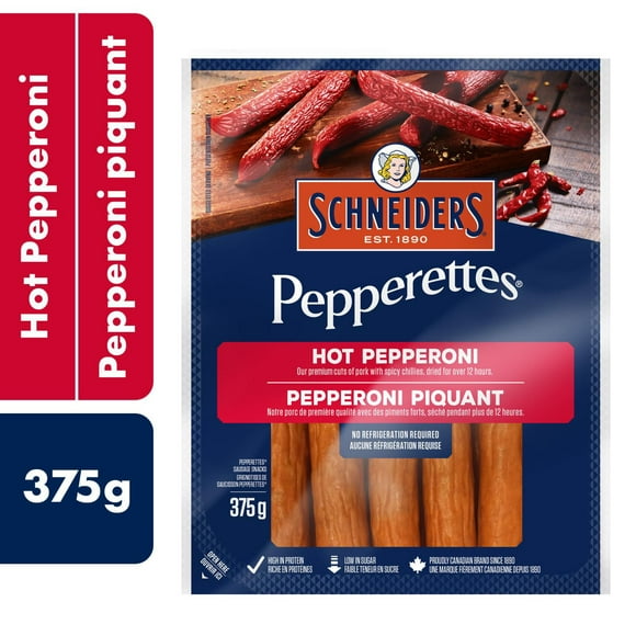 Schneiders Pepperettes Sausage Sticks Hot Pepperoni, 375 g