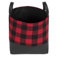 thumbnail image 2 of Canadiana Buffalo Check Storage Tote Red/Black, 2 of 5