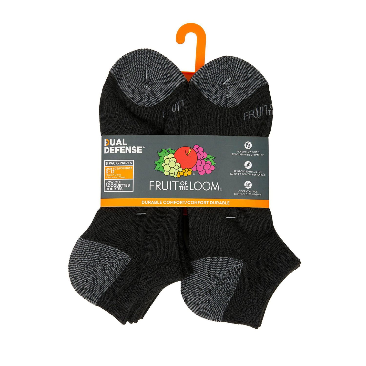 Fruit of the Loom Hommes Dual Defense Socquettes Courtes 6 Paires