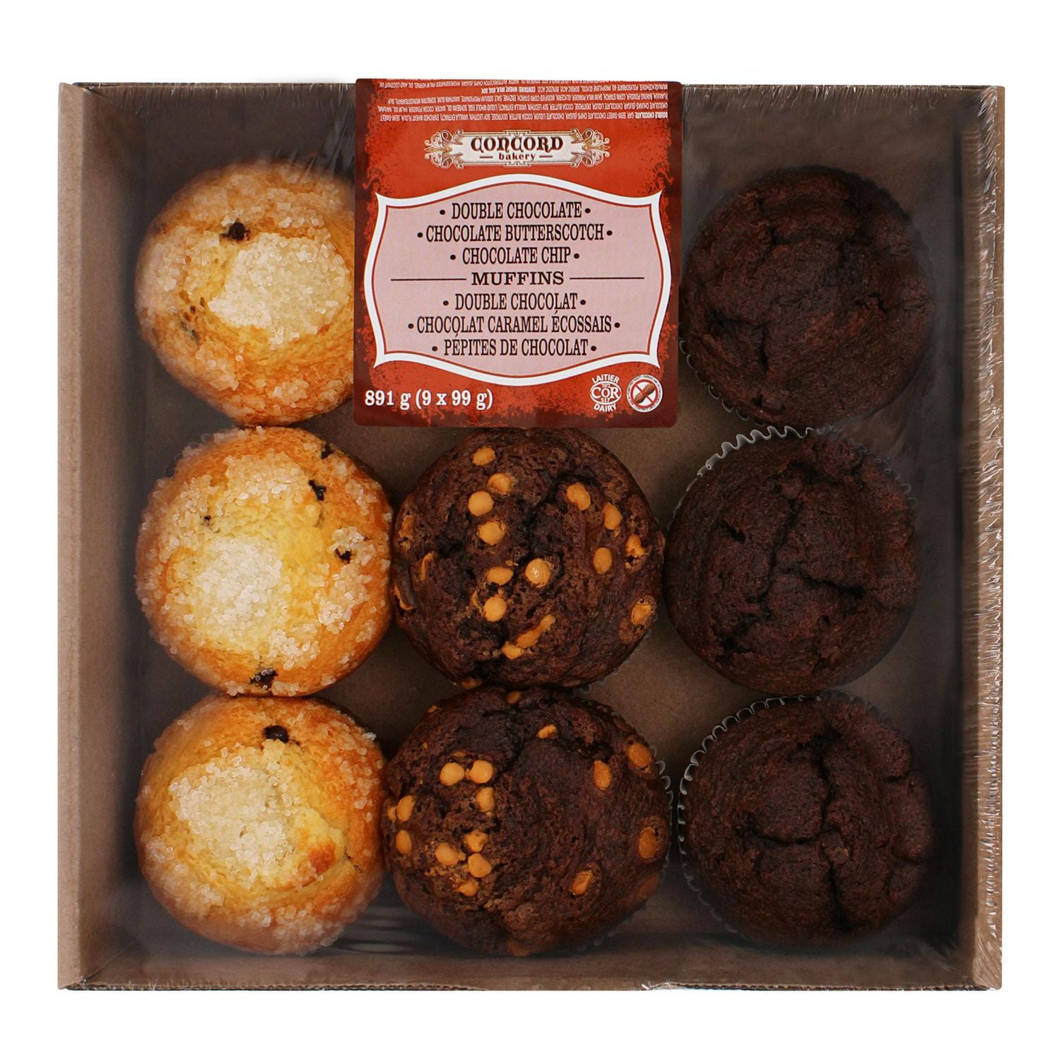 Club Pack Muffin Double Chocolate, Chocolate Chip, Chocolate