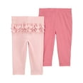 thumbnail image 1 of Carters Child of Mine Infant Girl’s 2pk Pants, 1 of 5