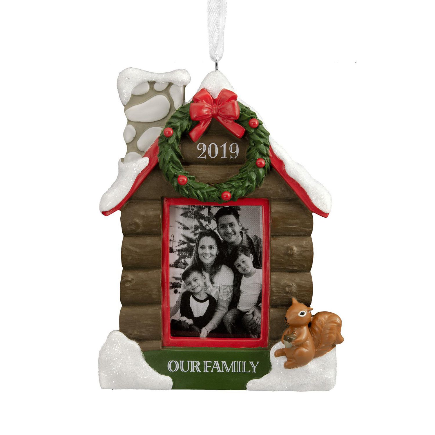 Hallmark Our Family Log Cabin 2019 Photo Frame Christmas Ornament