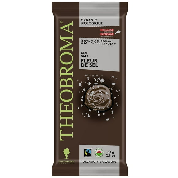 38% CREAMY MILK CHOCOLATE & SEA SALT BAR, 38% milk chocolate & sea salt bar
