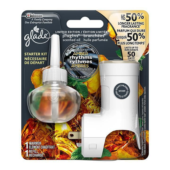 Glade PlugIns Scented Oil Warmer and Sultry Amber Rhythms Refill