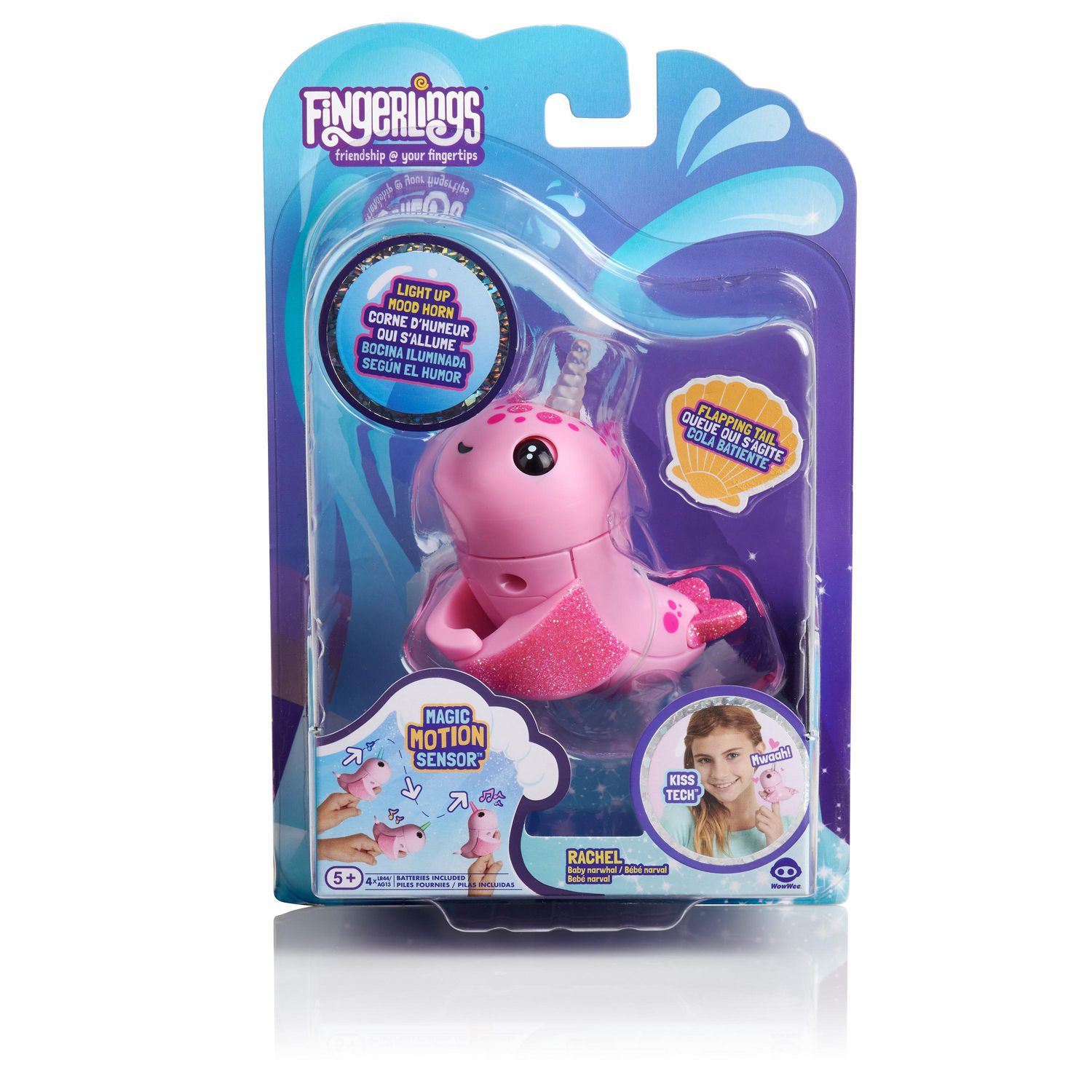 rachael Details about   fingerlings® hugs™ Pink narwhal interactive plush toy 