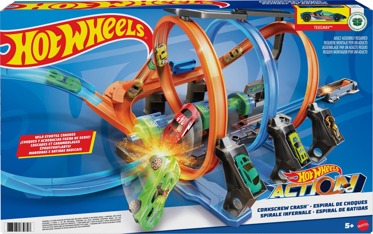 Hot wheels cheap corkscrew crash cars