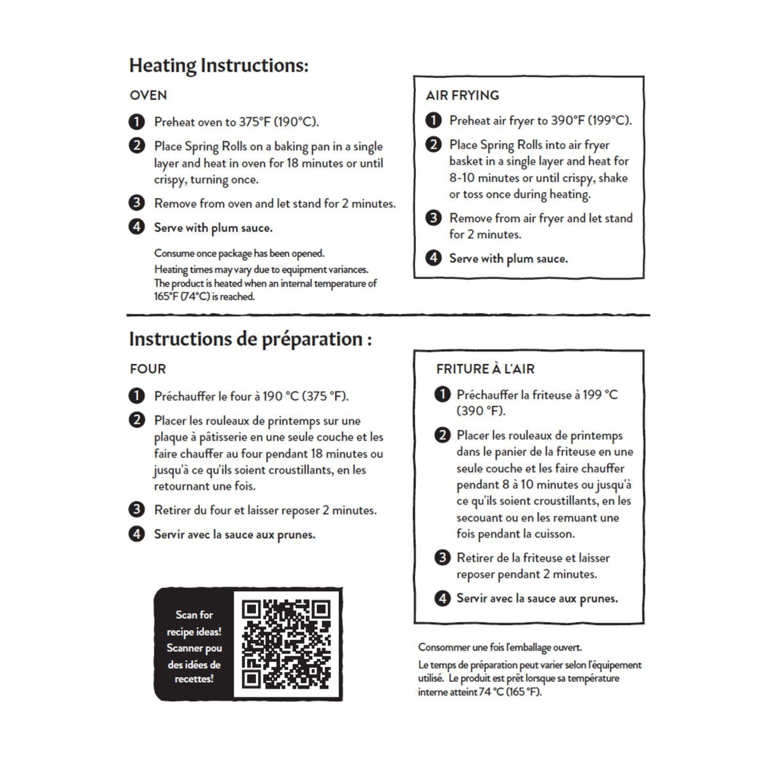 SUMM! Crispy Chicken Spring Rolls, 6 pieces spring rolls with 1 package of sauce, 350g