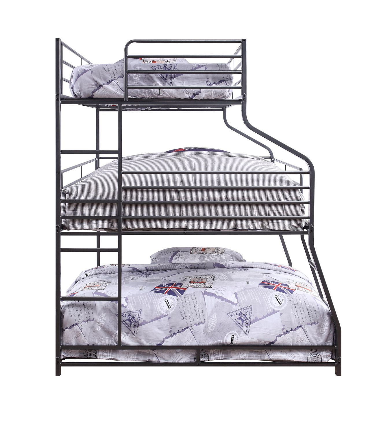 ACME Caius II Triple Bunk Bed Twin Full Queen in Gunmetal Walmart
