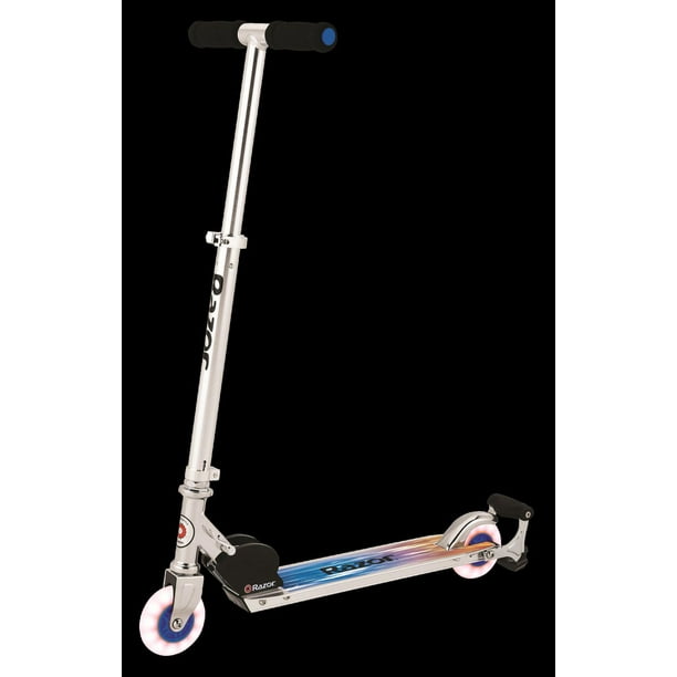 Trottinette Enfant 2 Roues Patinette Enfant Pliable Scooter Enfant Kick  avec LED Lumière Hauteur Réglable Bleu - Costway