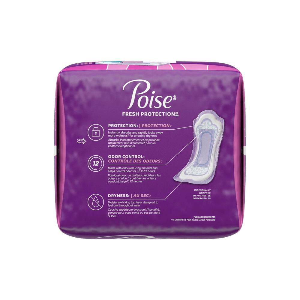 Poise Incontinence Pads for Women, 4 Drop, Moderate Absorbency