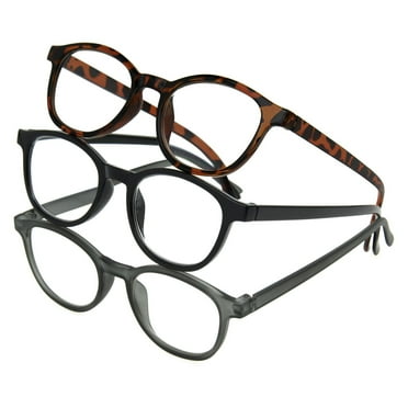 Lunettes de lecture rondes unisexes Equate - paquet de 3