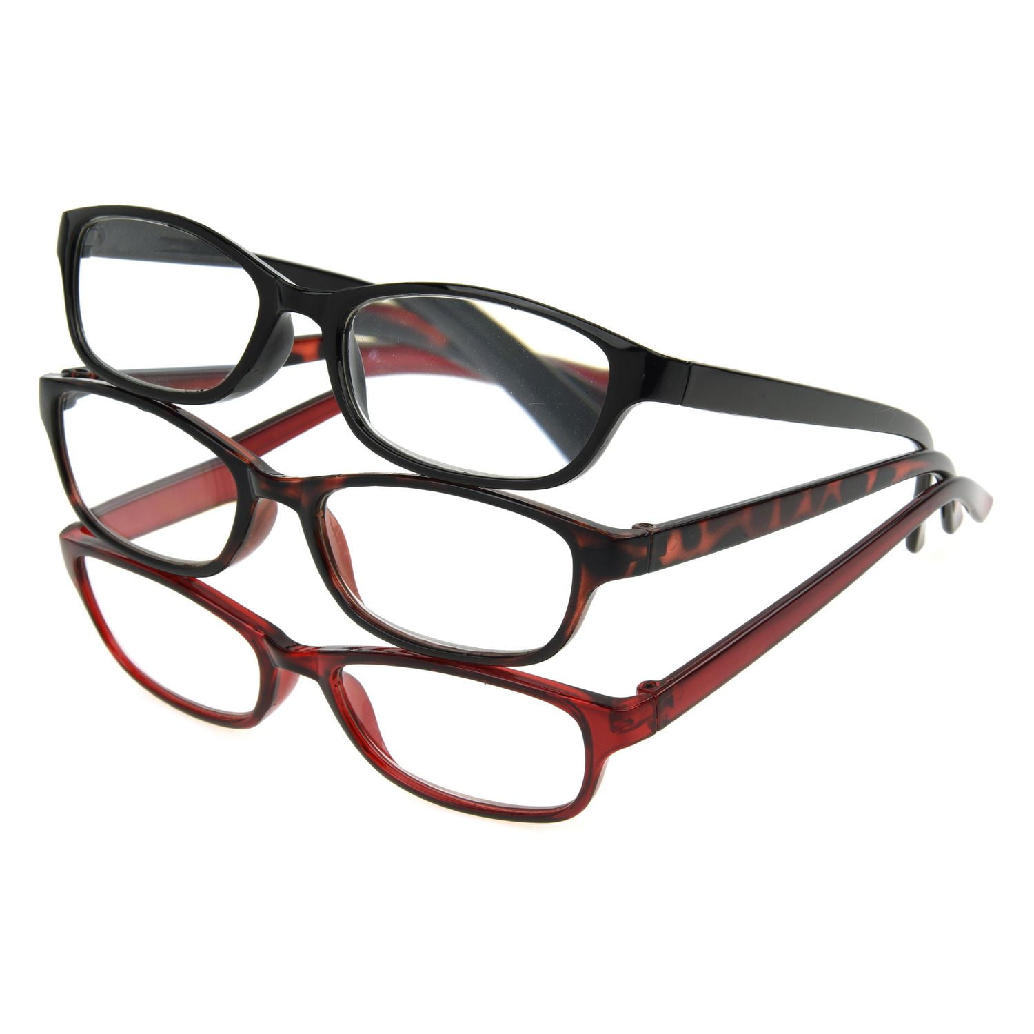 Lunettes de lecture rondes unisexes Equate - paquet de 3