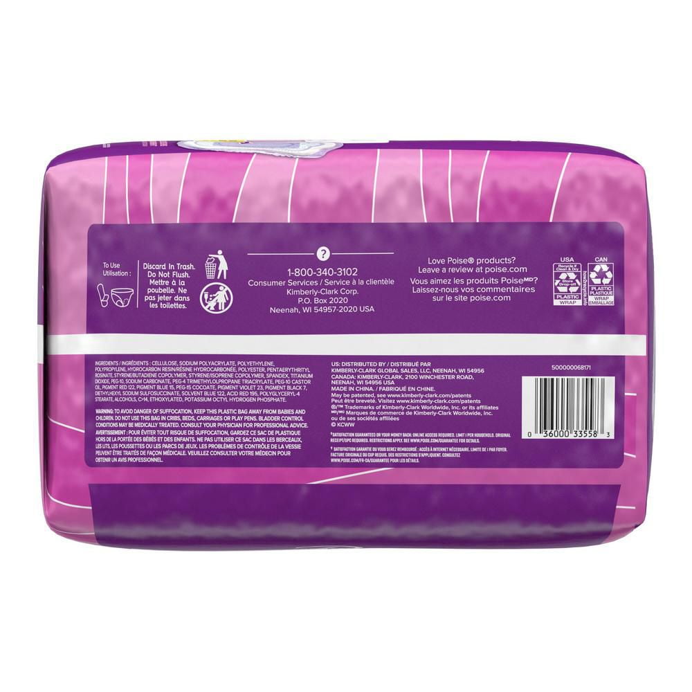 Poise Incontinence Pads for Women, 4 Drop, Moderate Absorbency