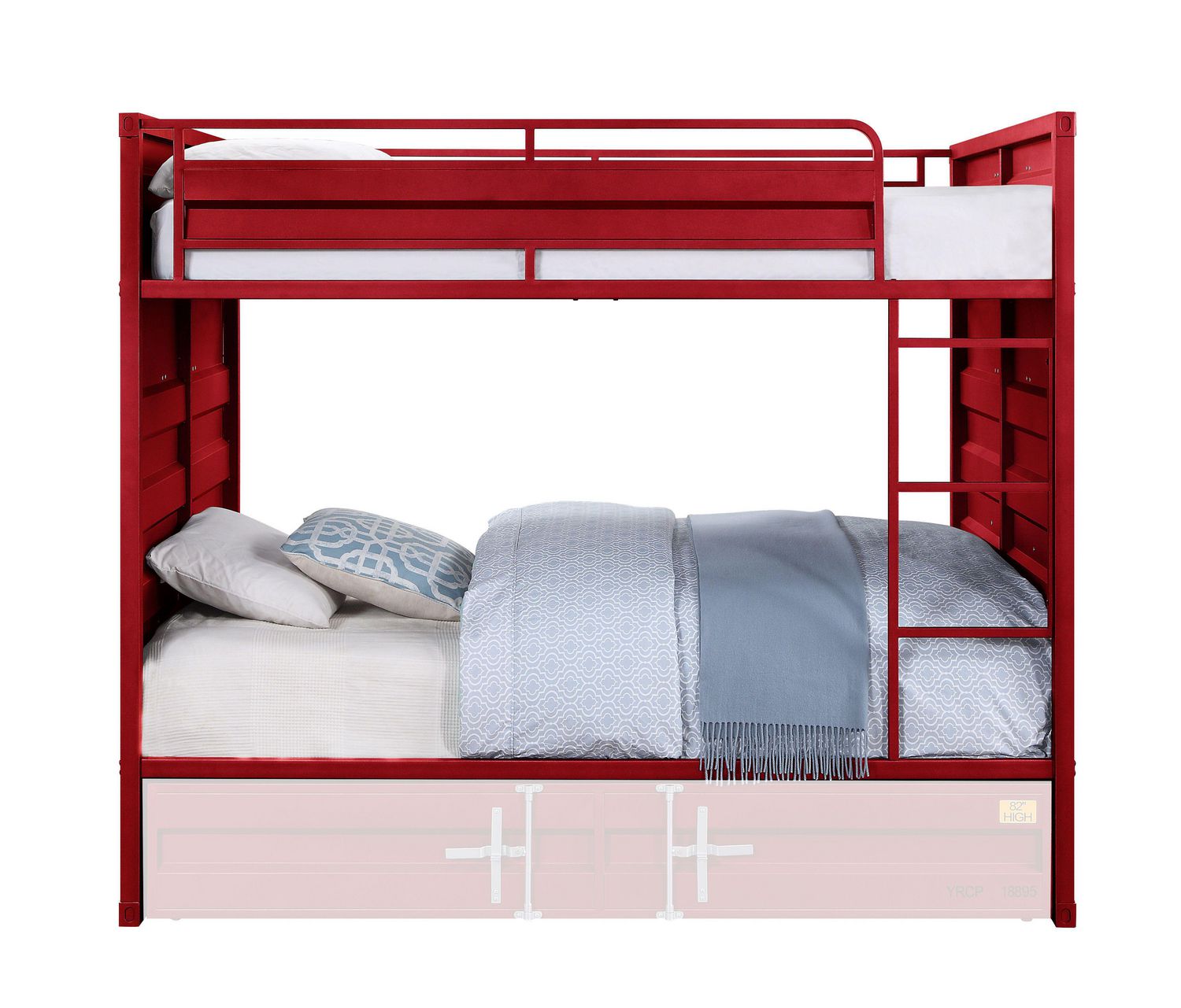 Acme Cargo Full Bunk Bed In Red, Red Bunk Beds