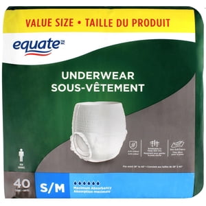 Equate Men’s Maximum Absorbency Protective Incontinence Underwear, Small