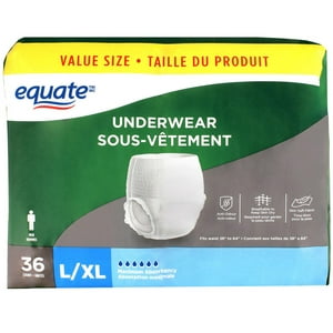 Equate Men’s Maximum Absorbency Protective Incontinence Underwear, Large/Extra-Large