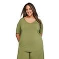 thumbnail image 1 of Lane Bryant Women's Plus V-Neck T-Shirt, 1 of 1