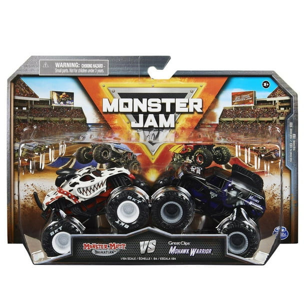 Monster Jam, Official Monster Mutt Dalmatian Vs. Mohawk Warrior Die ...