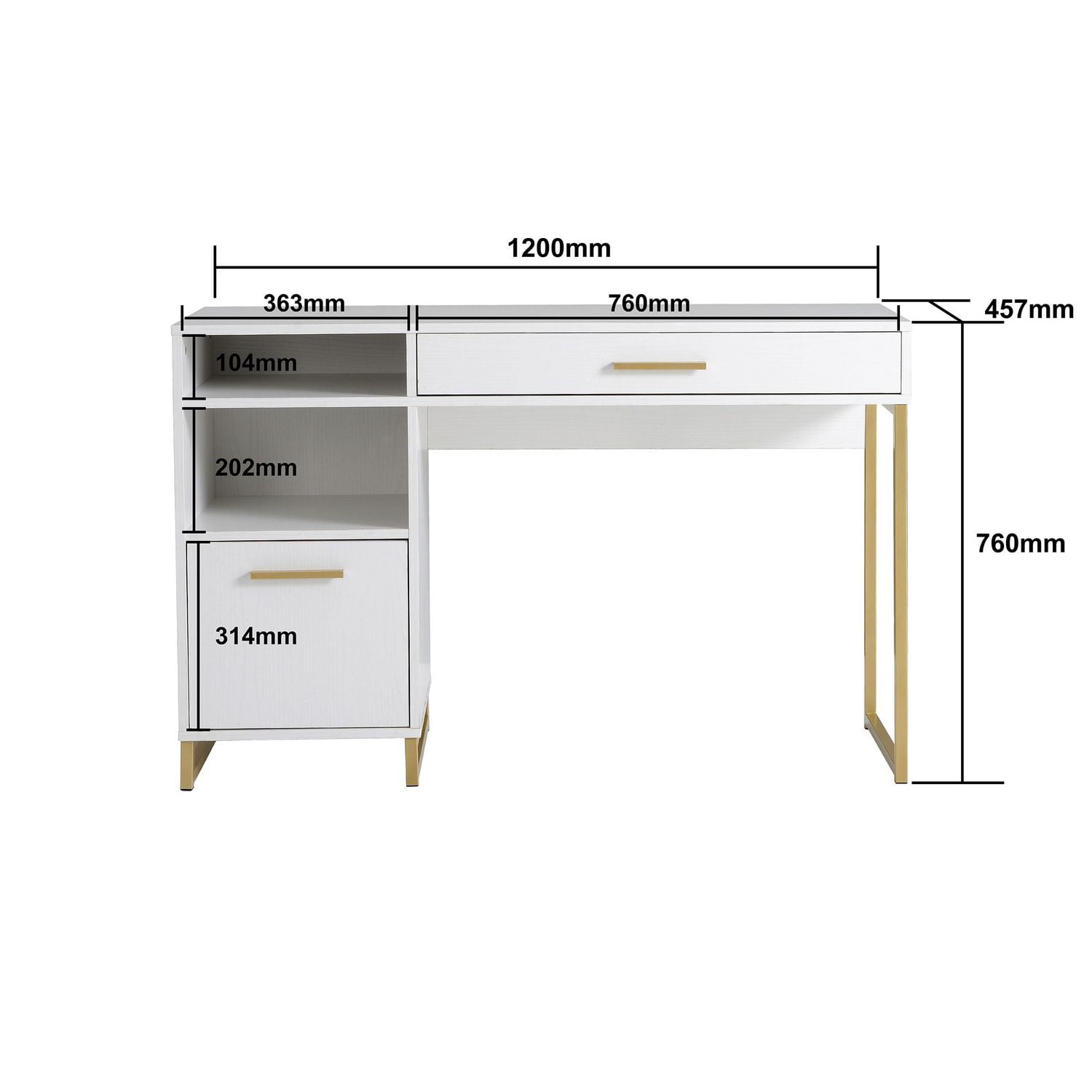 Writing desk with drawers walmart hotsell