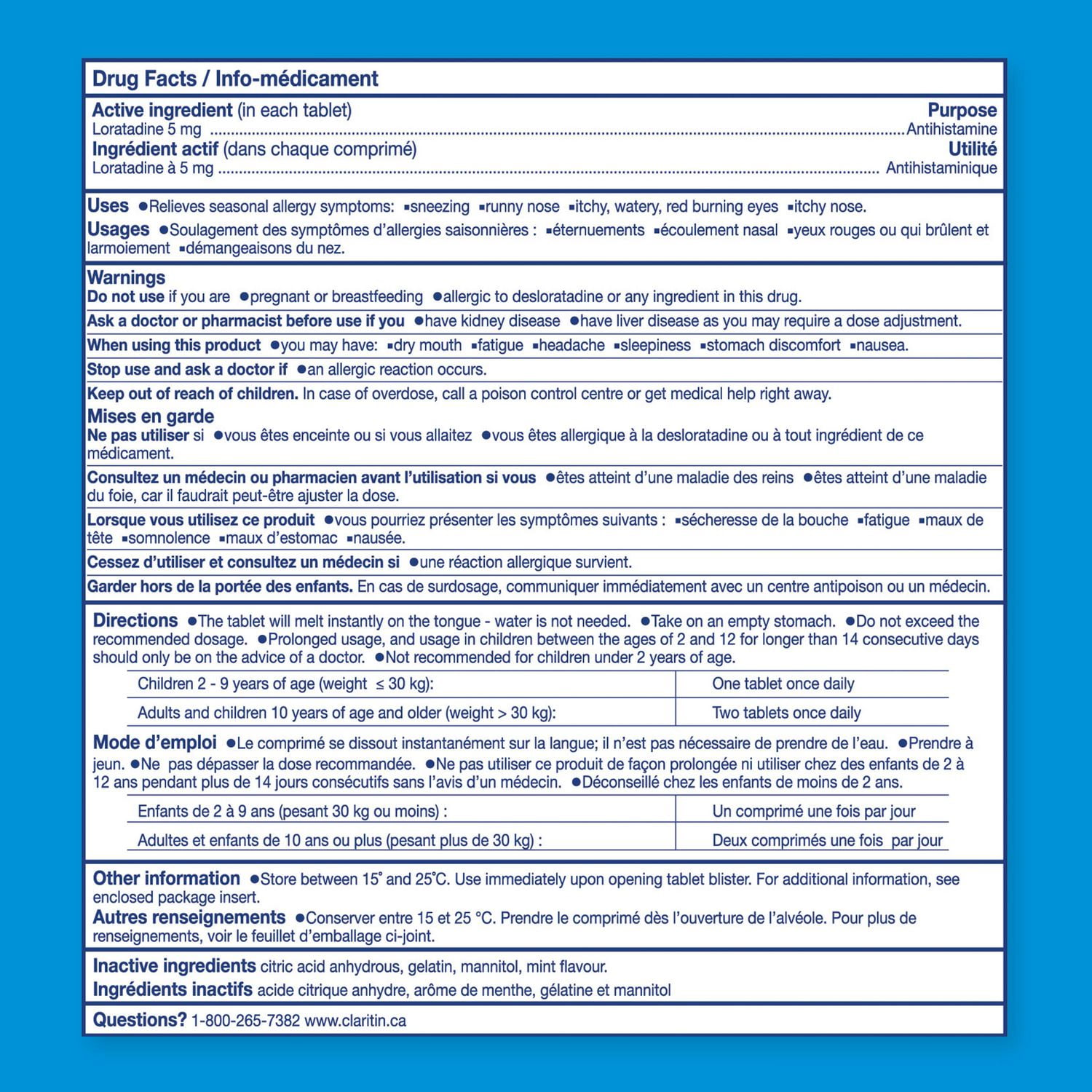 Claritin Kids Rapid Dissolve Allergy Medicine - 24 Hour Non-Drowsy Kids Allergy Medication, Antihistamines For Kids, Fast Allergy Relief Of Itchy, Watery, Red Eyes, Sneezing, Runny Nose, 10 Rapid Dissolve Tablets