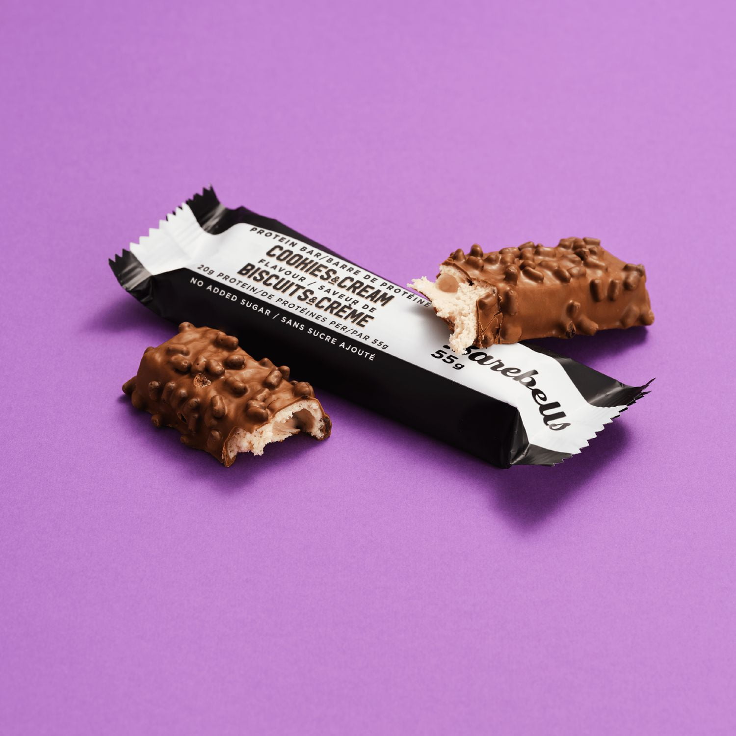 BAREBELLS COOKIES AND CREAM PROTEIN BAR, 1 X 55G COUNT