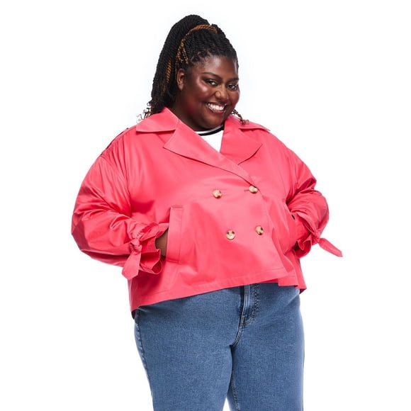Lane Bryant Women's Plus Cropped Trench Coat
