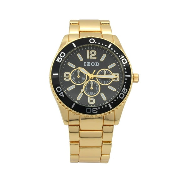 Izod Easy Read Gold Analog Metal Link Bracelet Watch