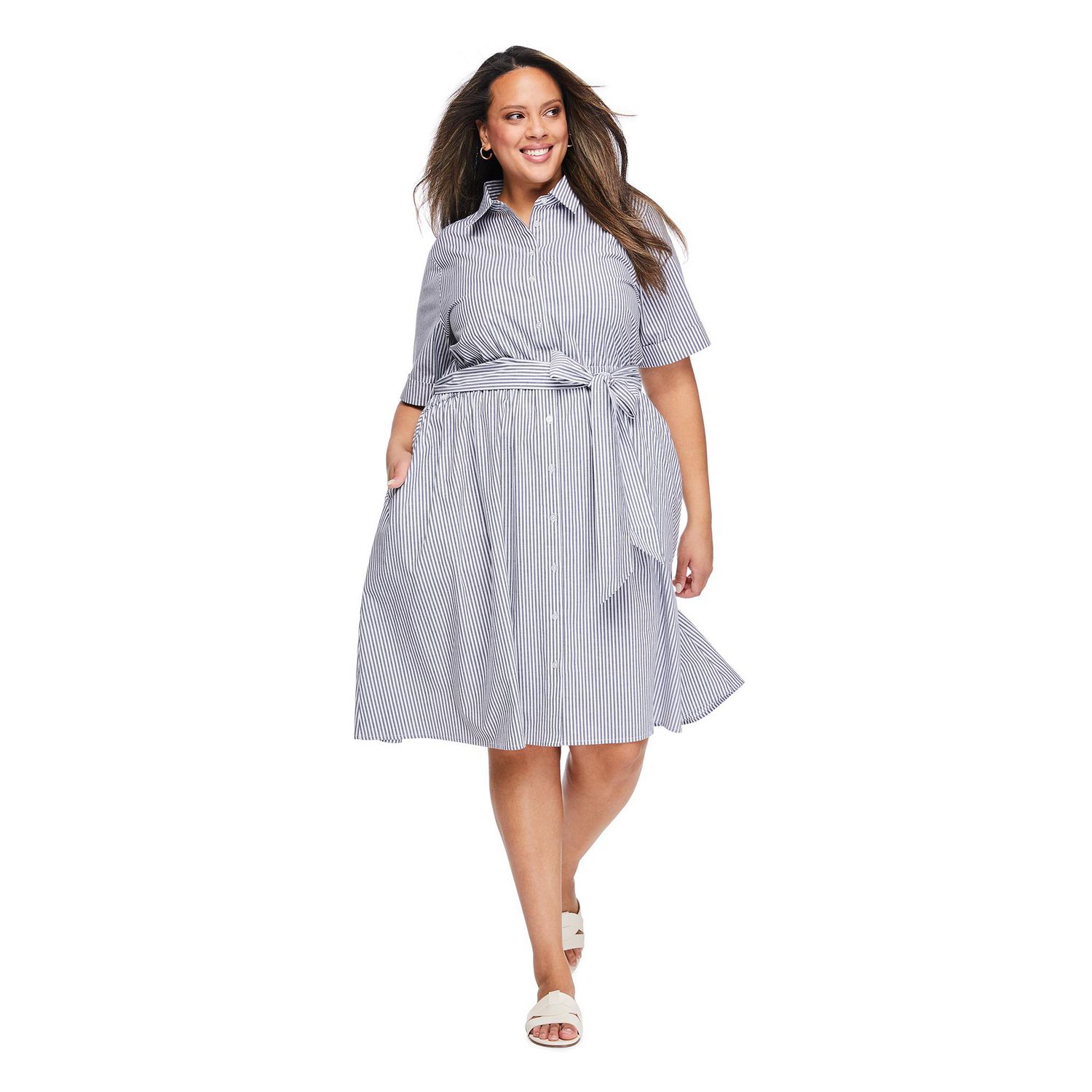 Robe chemise mi-longue Lane Bryant Plus pour femmes