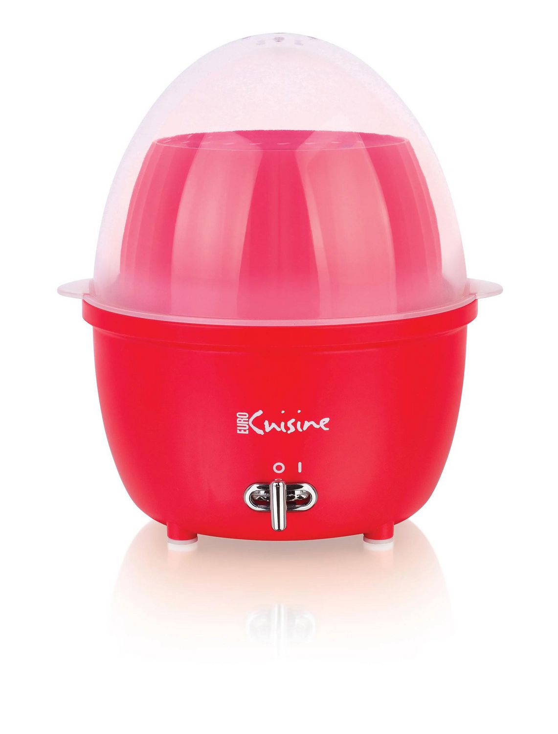 Electric Mini Food Steamer and Egg Cooker with Auto Shut Off Feature - Red