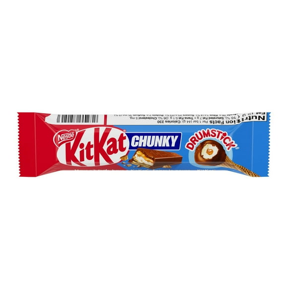 KIT KAT CHUNKY DRUMSTICK, Crisp Wafers Layered With Caramel & Vanilla Filling And Waffle Cone Bits In A Milk Chocolatey Coating, Sustainably Sourced Cocoa, Natural Flavours, 44g