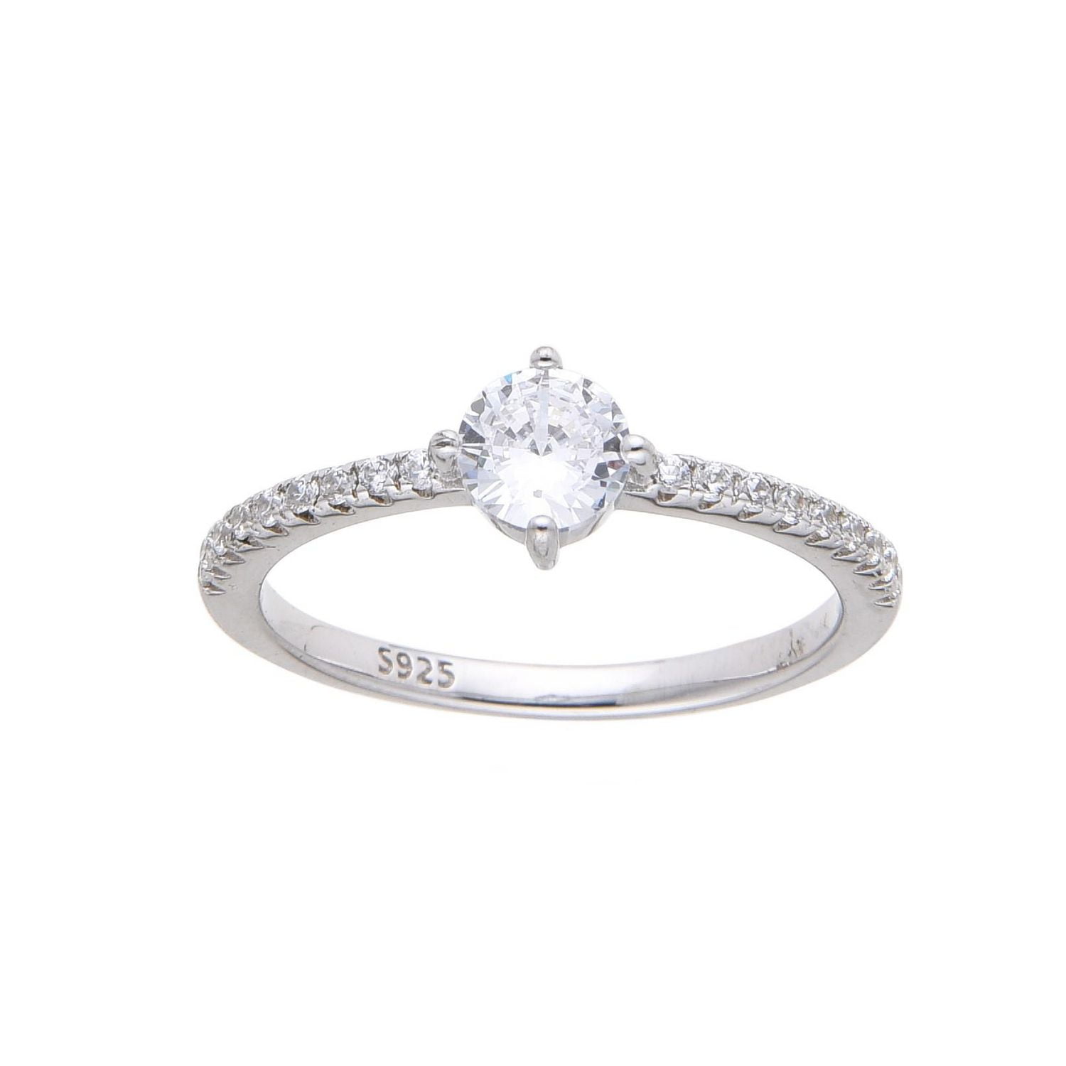 Charisma Sterling Silver CZ Center Stone ring