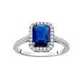 thumbnail image 1 of CZ and Sapphire Square ring, 1 of 2