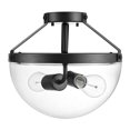 thumbnail image 1 of Belsize 2-Light Semi-Flush Mount Ceiling Light, Dark Bronze, Clear Glass Shade, 1 of 7