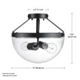 thumbnail image 3 of Belsize 2-Light Semi-Flush Mount Ceiling Light, Dark Bronze, Clear Glass Shade, 3 of 7
