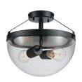 thumbnail image 4 of Belsize 2-Light Semi-Flush Mount Ceiling Light, Dark Bronze, Clear Glass Shade, 4 of 7