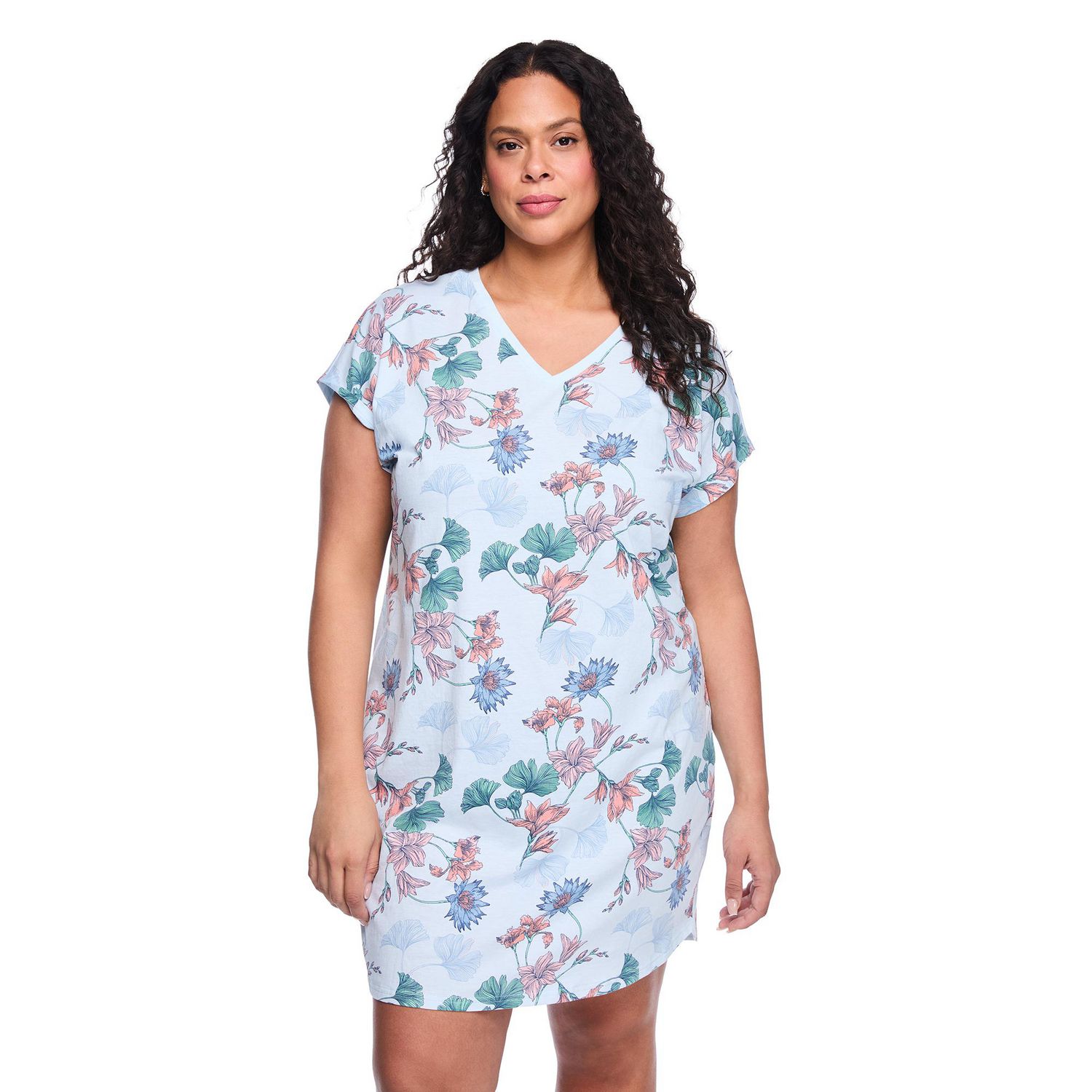 Chemise de nuit à encolure en V George Plus pour femmes