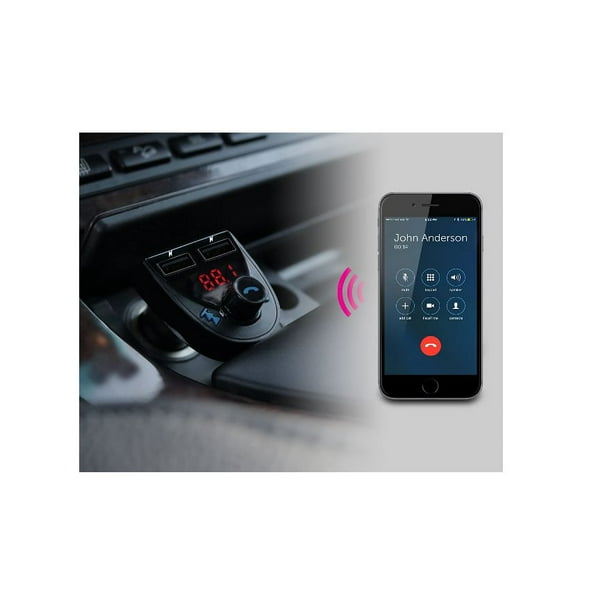 Transmetteur Fm Véhicule Adaptateur Bluetooth Sans Fil Musique Mains Libres  Noir à Prix Carrefour