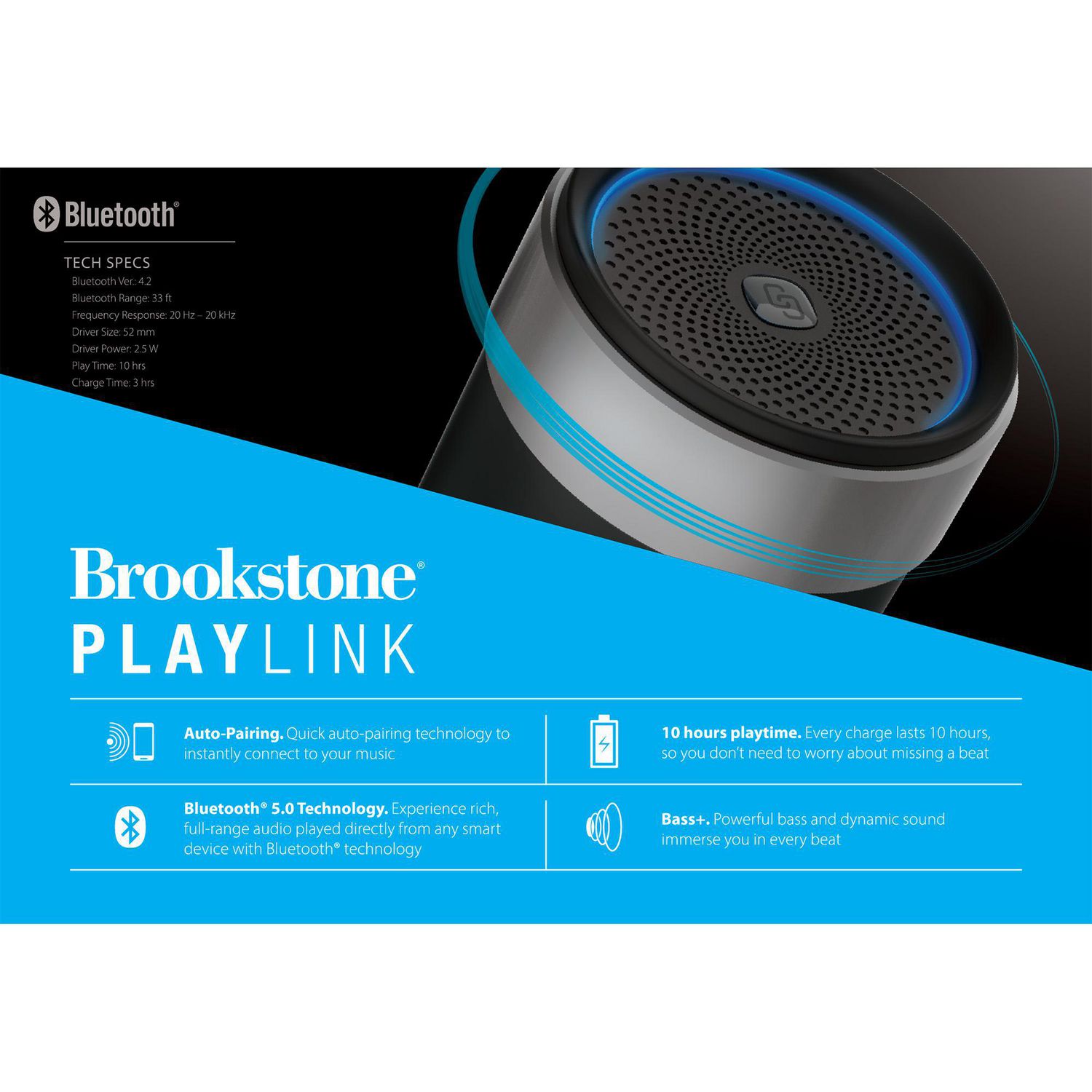 Brookstone PLAYLINK True Wireless Speaker Pair Combo Walmart.ca