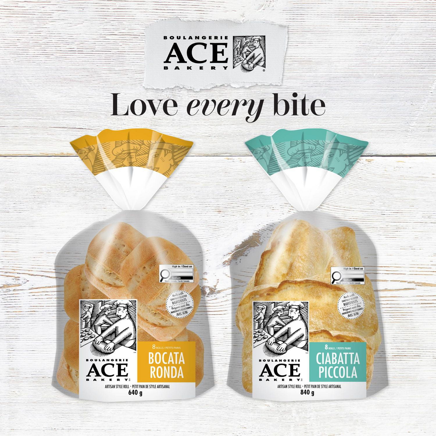 Petit pain artisan Italien Bocata Ronda ACEMD Bakery 8 morceaux, total de 640 g