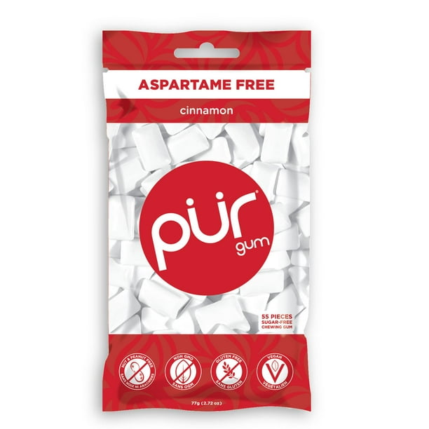 PUR Gum | Aspartame Free Chewing Gum | 100% Xylitol | Sugar Free, Vegan,  Gluten Free & Keto Friendly | Natural Wintergreen Flavored Gum, 55 Pieces