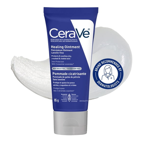 CeraVe Healing Ointment, Skin Protectant for Dry Cracked Skin with Ceramides and Hyaluronic Acid, 85g