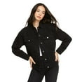 thumbnail image 1 of No Boundaries Women's Studded Denim Jacket, 1 of 6