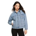thumbnail image 1 of No Boundaries Women's Studded Denim Jacket, 1 of 6
