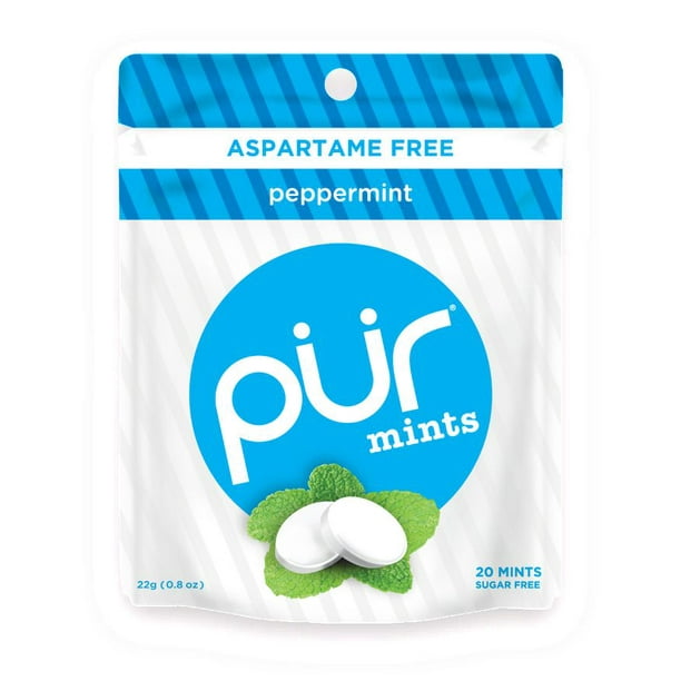PUR Mints Menthes Sans Sucre avec Xylitol Arôme Naturel de Menthe