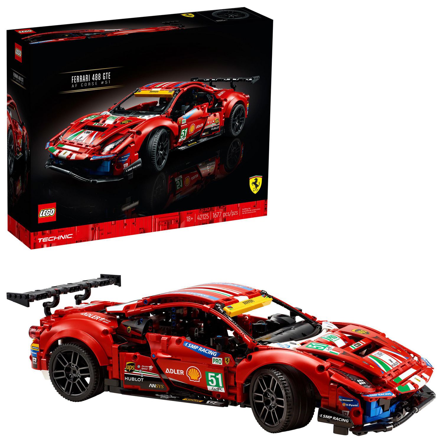 1,677 Pieces LEGO Technic Ferrari 488 GTE “AF Corse #51” 42125 Building Kit for sale online