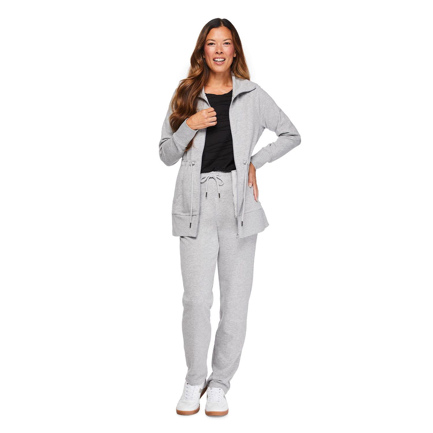 Manteau athléchic long zippé sur la longueur Iyla pour femmes