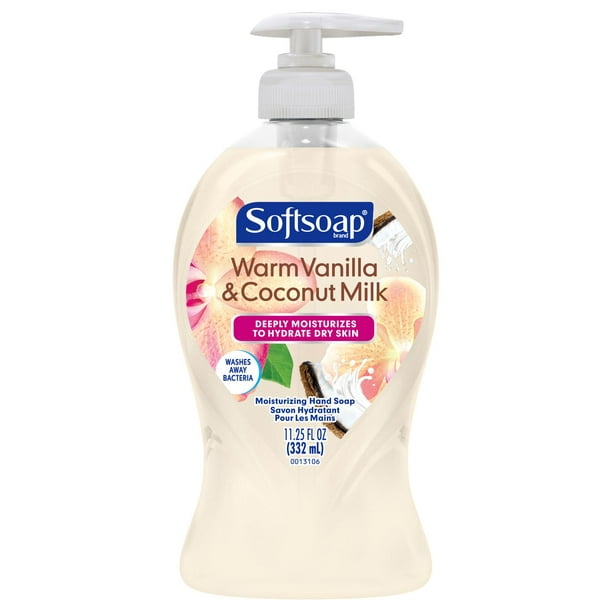 Pompe de savon liquide pour les mains hydratant intense Softsoap Warm Vanilla & Coconut Milk, 332 mL Savon liquide