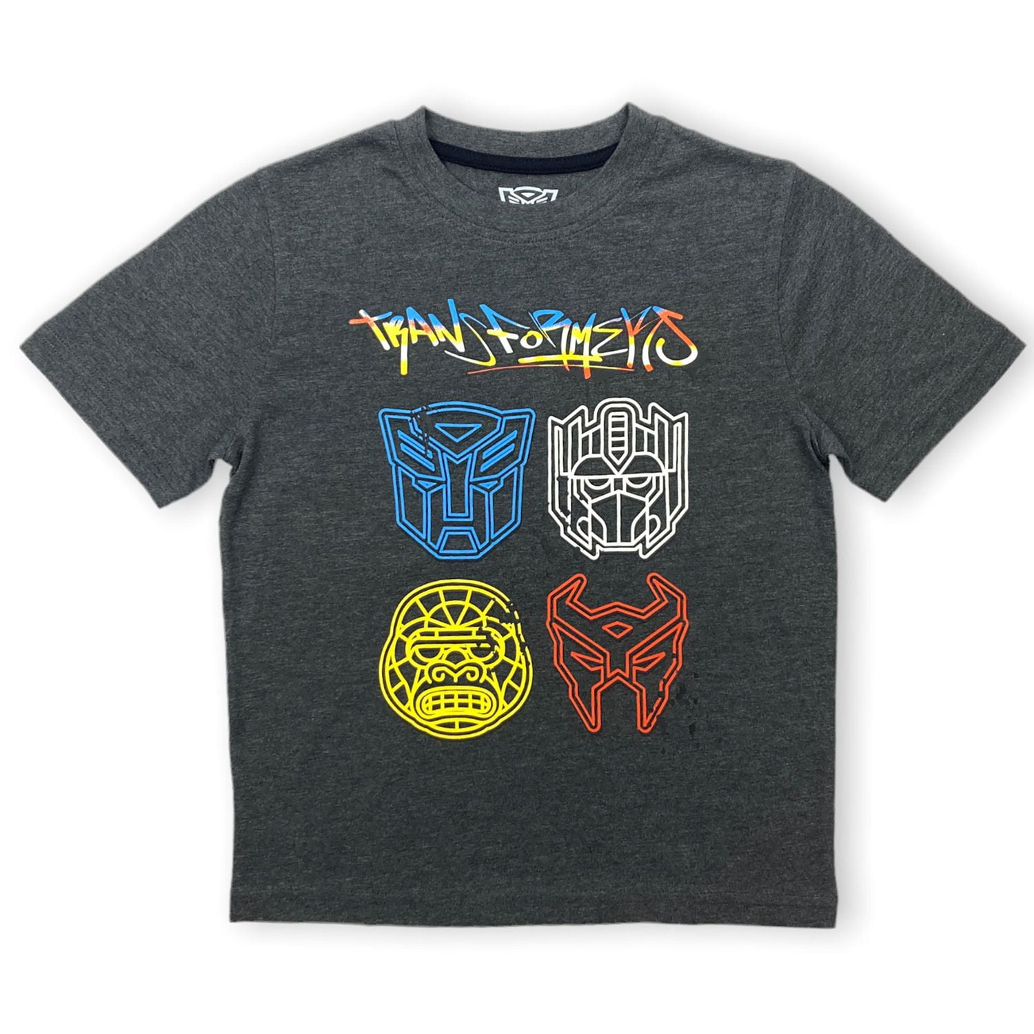 Boy's basic tee shirt. This boys crew neck tee shirt has short sleeves and a trendy print and, Sizes XS to XL